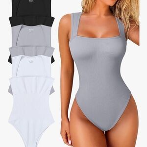 3 piece ribbed bodysuit set from OQQ